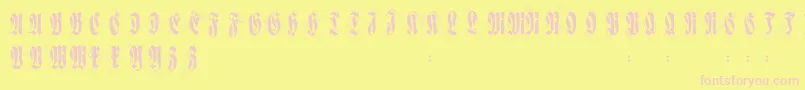 Flourishversal Font – Pink Fonts on Yellow Background