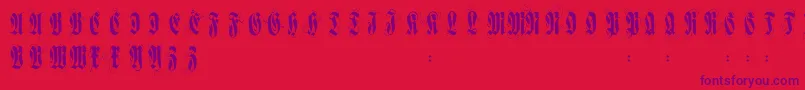 Flourishversal Font – Purple Fonts on Red Background