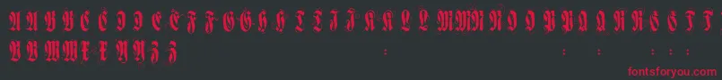 Flourishversal Font – Red Fonts on Black Background