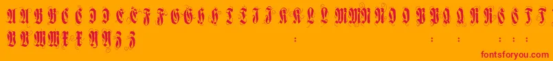 フォントFlourishversal – オレンジの背景に赤い文字