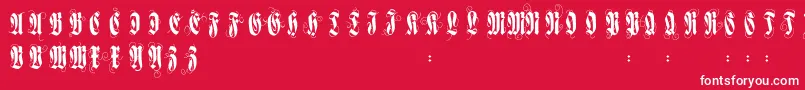 Flourishversal Font – White Fonts on Red Background