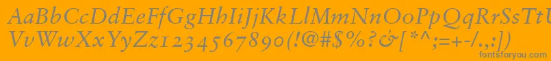 フォントGaramondRetrospectiveOsSsiNormal – オレンジの背景に灰色の文字