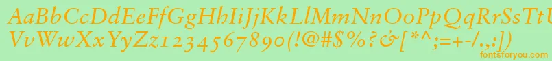 GaramondRetrospectiveOsSsiNormal Font – Orange Fonts on Green Background