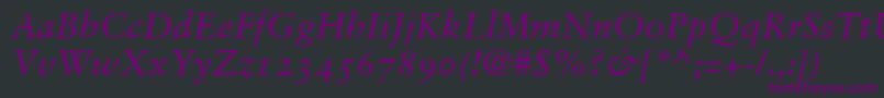 フォントGaramondRetrospectiveOsSsiNormal – 黒い背景に紫のフォント
