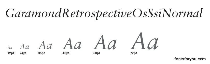 Размеры шрифта GaramondRetrospectiveOsSsiNormal