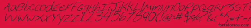 フォントCheyenneHandItalic – 赤い背景に黒い文字