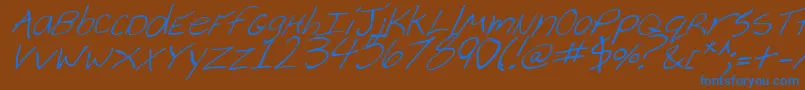 CheyenneHandItalic-fontti – siniset fontit ruskealla taustalla