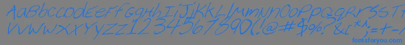 フォントCheyenneHandItalic – 灰色の背景に青い文字