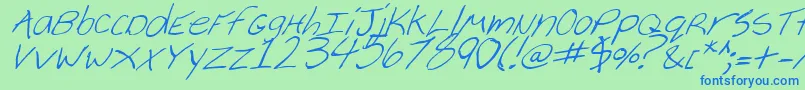 フォントCheyenneHandItalic – 青い文字は緑の背景です。