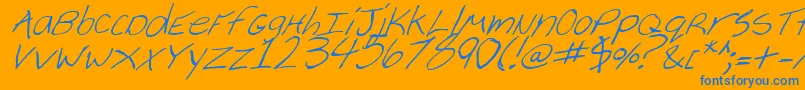 Шрифт CheyenneHandItalic – синие шрифты на оранжевом фоне