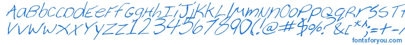 Czcionka CheyenneHandItalic – niebieskie czcionki