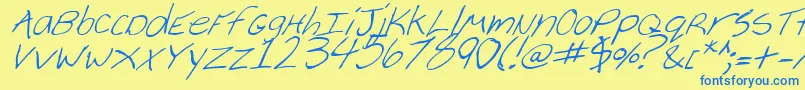 CheyenneHandItalic Font – Blue Fonts on Yellow Background