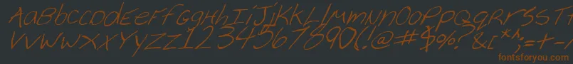 CheyenneHandItalic-Schriftart – Braune Schriften auf schwarzem Hintergrund