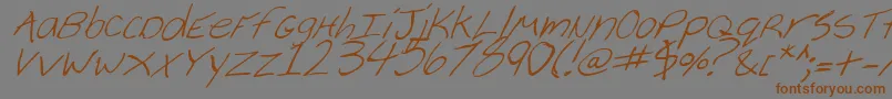 CheyenneHandItalic Font – Brown Fonts on Gray Background