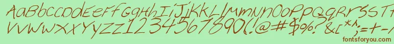 CheyenneHandItalic Font – Brown Fonts on Green Background