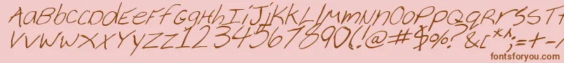 CheyenneHandItalic-Schriftart – Braune Schriften auf rosa Hintergrund