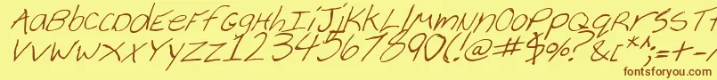 Шрифт CheyenneHandItalic – коричневые шрифты на жёлтом фоне