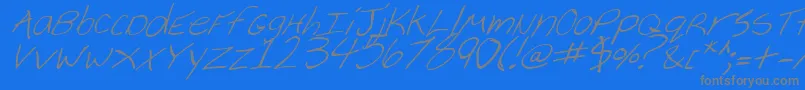 CheyenneHandItalic-Schriftart – Graue Schriften auf blauem Hintergrund