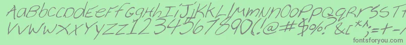 Fonte CheyenneHandItalic – fontes cinzas em um fundo verde