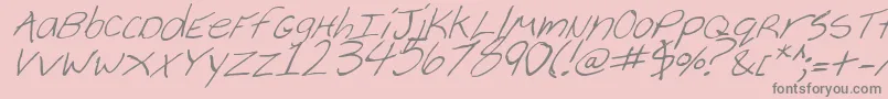 フォントCheyenneHandItalic – ピンクの背景に灰色の文字