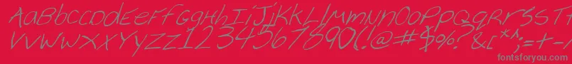 CheyenneHandItalic-Schriftart – Graue Schriften auf rotem Hintergrund