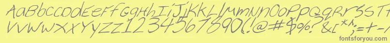 フォントCheyenneHandItalic – 黄色の背景に灰色の文字