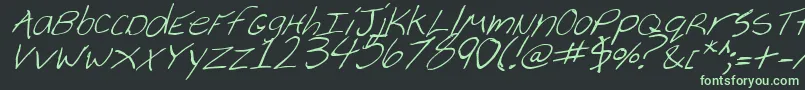 CheyenneHandItalic-fontti – vihreät fontit mustalla taustalla