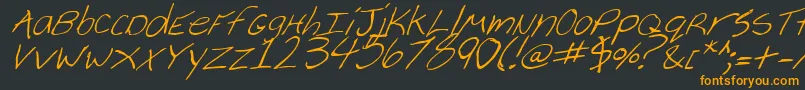 フォントCheyenneHandItalic – 黒い背景にオレンジの文字