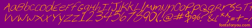 CheyenneHandItalic-fontti – oranssit fontit violetilla taustalla