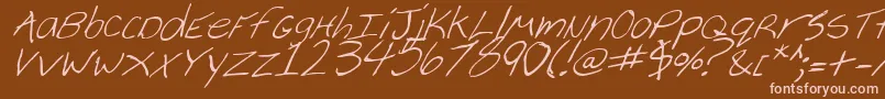 Шрифт CheyenneHandItalic – розовые шрифты на коричневом фоне