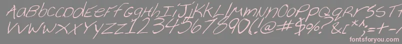 CheyenneHandItalic-fontti – vaaleanpunaiset fontit harmaalla taustalla
