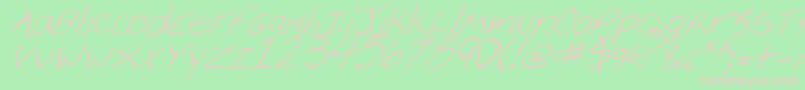 CheyenneHandItalic-Schriftart – Rosa Schriften auf grünem Hintergrund