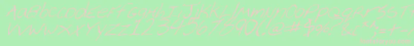 Fonte CheyenneHandItalic – fontes rosa em um fundo verde