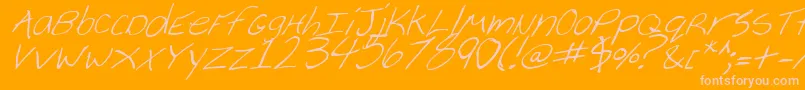 CheyenneHandItalic-fontti – vaaleanpunaiset fontit oranssilla taustalla