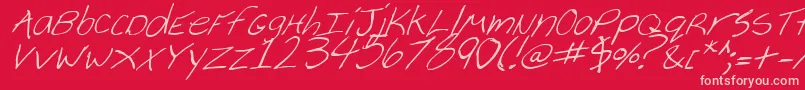 CheyenneHandItalic-fontti – vaaleanpunaiset fontit punaisella taustalla