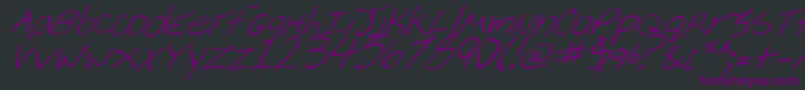 フォントCheyenneHandItalic – 黒い背景に紫のフォント