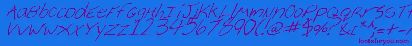 CheyenneHandItalic Font – Purple Fonts on Blue Background