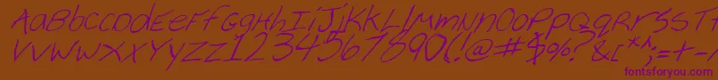 CheyenneHandItalic-Schriftart – Violette Schriften auf braunem Hintergrund