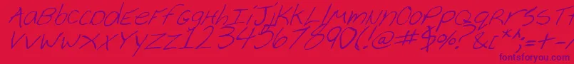 CheyenneHandItalic-Schriftart – Violette Schriften auf rotem Hintergrund