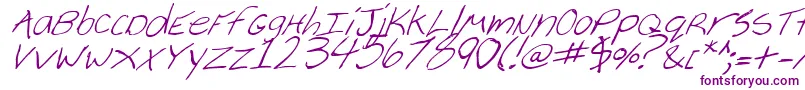 CheyenneHandItalic-Schriftart – Violette Schriften auf weißem Hintergrund