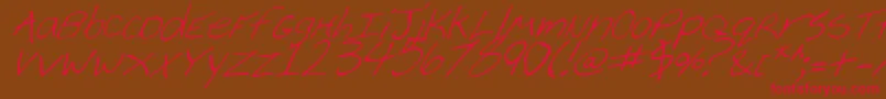 CheyenneHandItalic-Schriftart – Rote Schriften auf braunem Hintergrund