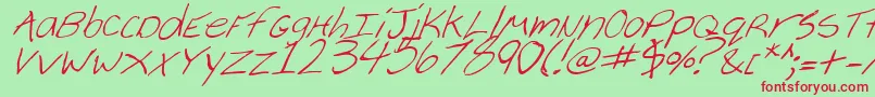 CheyenneHandItalic-fontti – punaiset fontit vihreällä taustalla
