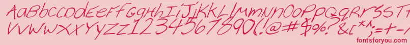 CheyenneHandItalic-fontti – punaiset fontit vaaleanpunaisella taustalla