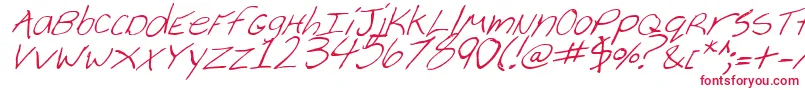 フォントCheyenneHandItalic – 白い背景に赤い文字