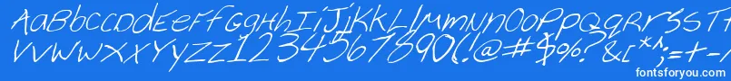 Fonte CheyenneHandItalic – fontes brancas em um fundo azul