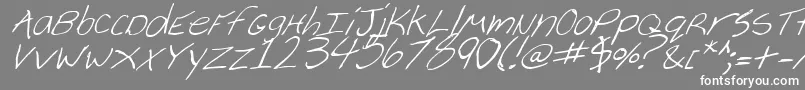 CheyenneHandItalic-Schriftart – Weiße Schriften auf grauem Hintergrund