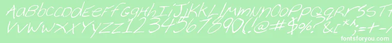 CheyenneHandItalic-fontti – valkoiset fontit vihreällä taustalla