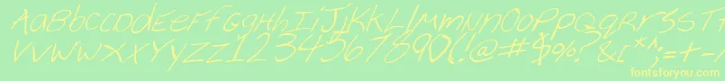 CheyenneHandItalic-Schriftart – Gelbe Schriften auf grünem Hintergrund