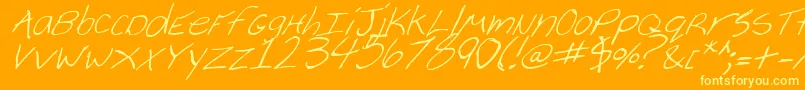 CheyenneHandItalic-Schriftart – Gelbe Schriften auf orangefarbenem Hintergrund