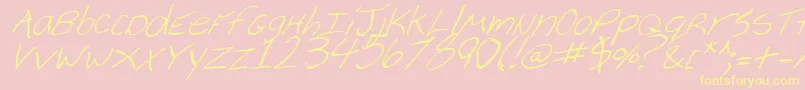 CheyenneHandItalic-fontti – keltaiset fontit vaaleanpunaisella taustalla